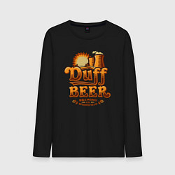 Лонгслив хлопковый мужской Duff beer brewing, цвет: черный