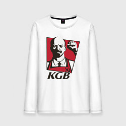 Лонгслив хлопковый мужской KGB Lenin, цвет: белый