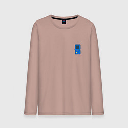 Лонгслив хлопковый мужской Игровая консоль Тетрис - мини, цвет: пыльно-розовый