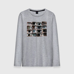 Лонгслив хлопковый мужской Разнообразие глаз, цвет: меланж