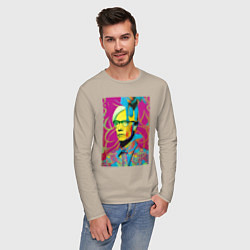 Лонгслив хлопковый мужской Andy Warhol - pop art, цвет: миндальный — фото 2