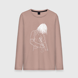 Лонгслив хлопковый мужской Kurt Cobain grunge, цвет: пыльно-розовый