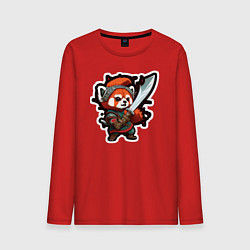 Мужской лонгслив Красная панда воин