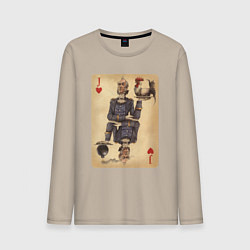 Лонгслив хлопковый мужской Fable III Джаспер, валет черви, цвет: миндальный