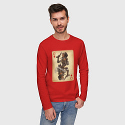 Лонгслив хлопковый мужской Fable III Пейдж, дама буби, цвет: красный — фото 2