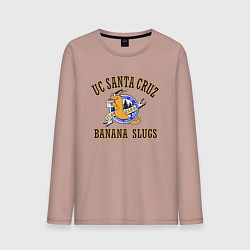 Лонгслив хлопковый мужской Банановые слизни, цвет: пыльно-розовый