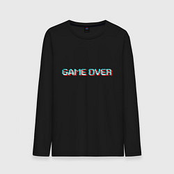 Лонгслив хлопковый мужской Glitch game over, цвет: черный