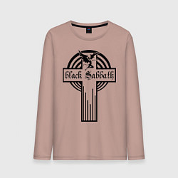Лонгслив хлопковый мужской Black Sabbath Cross, цвет: пыльно-розовый