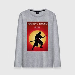 Лонгслив хлопковый мужской Самурай сенсей, цвет: меланж