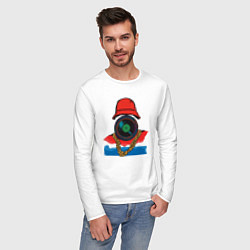 Лонгслив хлопковый мужской Hip hop vinyl, цвет: белый — фото 2