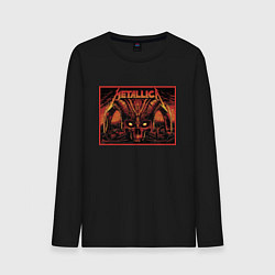 Лонгслив хлопковый мужской Metallica - thrash metal - skull, цвет: черный