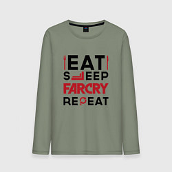 Мужской лонгслив Надпись: eat sleep Far Cry repeat