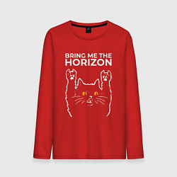 Лонгслив хлопковый мужской Bring Me the Horizon rock cat, цвет: красный