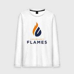 Лонгслив хлопковый мужской Copenhagen Flames лого, цвет: белый