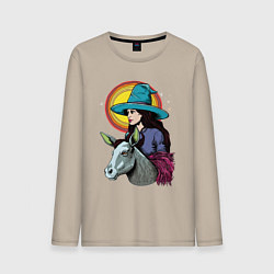 Мужской лонгслив Ведьма и осел comic style