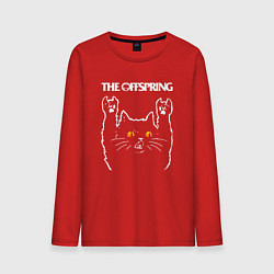 Лонгслив хлопковый мужской The Offspring rock cat, цвет: красный