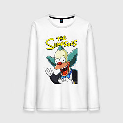 Лонгслив хлопковый мужской Krusty the clown, цвет: белый