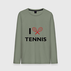 Лонгслив хлопковый мужской I Love Tennis, цвет: авокадо