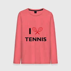 Лонгслив хлопковый мужской I Love Tennis, цвет: коралловый