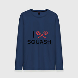 Лонгслив хлопковый мужской I Love Squash, цвет: тёмно-синий