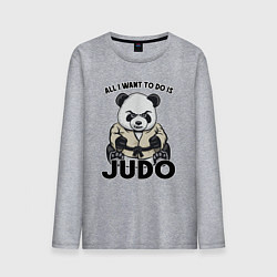 Лонгслив хлопковый мужской Дзюдо панда, цвет: меланж