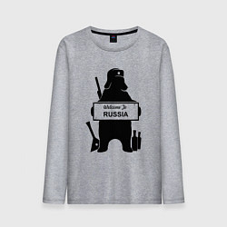 Мужской лонгслив Россия медведь балалайка водка ушанка