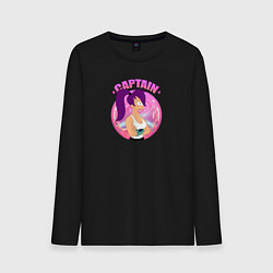 Лонгслив хлопковый мужской Futurama: Капитан Лила, цвет: черный