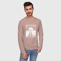 Лонгслив хлопковый мужской Санеми шинадзугава - столп ветра, цвет: пыльно-розовый — фото 2