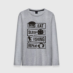 Мужской лонгслив Eat sleep fishing repeat