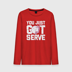 Лонгслив хлопковый мужской Just got serve, цвет: красный