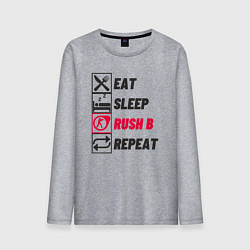 Мужской лонгслив Eat sleep rush b repeat