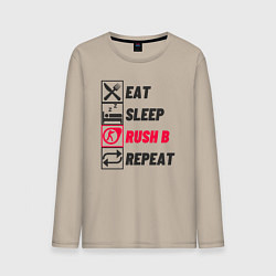 Мужской лонгслив Eat sleep rush b repeat