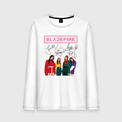 Лонгслив хлопковый мужской Blackpink Lisa Jisoo Jennie Rose, цвет: белый
