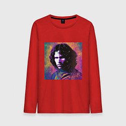 Лонгслив хлопковый мужской Jim Morrison few color digital Art, цвет: красный