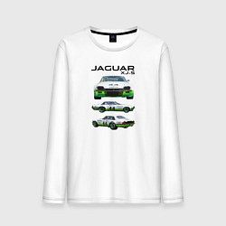 Лонгслив хлопковый мужской Jaguar постер обложка журнала, цвет: белый