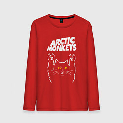 Лонгслив хлопковый мужской Arctic Monkeys rock cat, цвет: красный