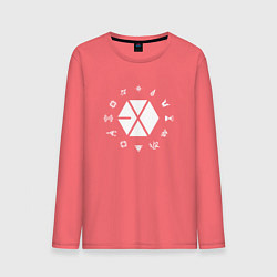 Лонгслив хлопковый мужской Logo EXO, цвет: коралловый