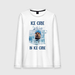 Лонгслив хлопковый мужской Ice Cube in ice cube, цвет: белый