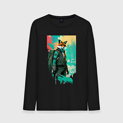 Мужской лонгслив Лис-геолог - нейросеть