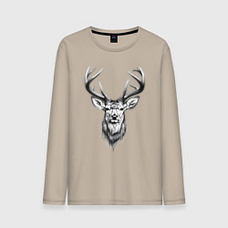 Мужской лонгслив Голова оленя эскиз