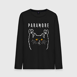Лонгслив хлопковый мужской Paramore rock cat, цвет: черный
