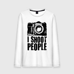 Лонгслив хлопковый мужской Shoot photographer, цвет: белый