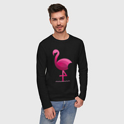 Лонгслив хлопковый мужской Фламинго минималистичный, цвет: черный — фото 2
