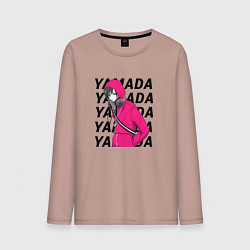 Лонгслив хлопковый мужской Ямада - Моя любовь 999 уровня к Ямаде, цвет: пыльно-розовый