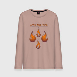 Лонгслив хлопковый мужской Into the fire, цвет: пыльно-розовый