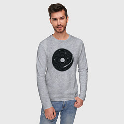 Лонгслив хлопковый мужской Космический винил, цвет: меланж — фото 2