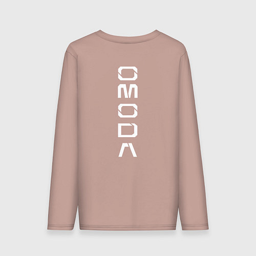 Мужской лонгслив Omoda white big logo / Пыльно-розовый – фото 2