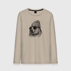 Мужской лонгслив Медведь в шапке
