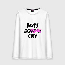 Лонгслив хлопковый мужской Boys dont cry, цвет: белый