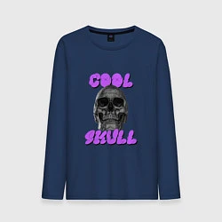 Лонгслив хлопковый мужской Cool Skull, цвет: тёмно-синий